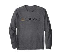 Louvre Art Museum Piramide Orizzontale Nero Lettering Maglia a Manica