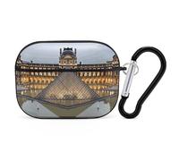 Louvre Museum in Parigi, custodia protettiva antiurto per Airpods Pro, con moschettone, anti-caduta, custodia per auricolari per Airpods Pro di seconda generazione, nero