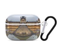 Louvre Museum in Paris Earbuds Organizer antiurto protettiva Airpods Pro Cover con moschettone clip anti caduta custodia per auricolari per Airpods Pro 2a generazione bianco