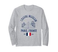 Louvre Museum Paris Flag Souvenir Uomini Donne Ragazze Ragazzi Maglia a Manica