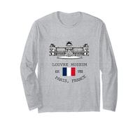 Louvre Museum Paris Flag Souvenir Uomini Donne Ragazze Ragazzi Maglia a Manica