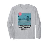 Louvre Museum Paris Flag Souvenir Uomini Donne Ragazze Ragazzi Maglia a Manica
