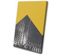 Louvre Pyramid Stencil Paris Modern City SINGLE TELA parete arte foto stampa