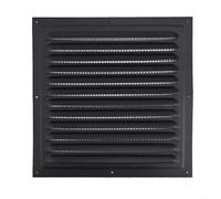 Louvred - Griglia di ventilazione da parete, piatta, quadrata, 250 x 250 mm, in metallo, per bagno, casa, ufficio, cucina