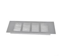 Louvred - Presa d'aria esterna da parete, 80 x 350 mm, colore: Argento (80 | Dimensioni 80x300mm, metallo stampato, zanzariera inclusa, fori per viti incassati, design moderno