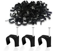 LOUZAGO 50 morsetti Pex, ganci Pex da 3/4", raccordi Pex neri, morsetti a J con chiodo Pex per tubi OD da 3/4", filo di fissaggio (20 mm)