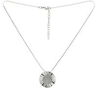 Lova Jewelry - Collana in metallo argentato con disco glitterato