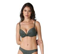Lovable Bikini Reggiseno con Ferretto Push-up Plain Lurex Donna, Verde Fango, 75B