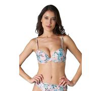 Lovable Bikini Reggiseno con Ferretto Push-Up Printed Knitted Micro Donna, Pesca Stampa Tropical, 70B