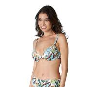 Lovable Bikini Reggiseno con Ferretto Taglio a 2 Printed Shiny Micro Donna, Stampa Tropical, 75E