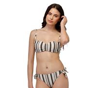 LOVABLE Bikini Reggiseno Fascia con Ferretto Fancy Jacquard Lurex Donna, Beige (Rigato Nero Oro), 38 / 5C