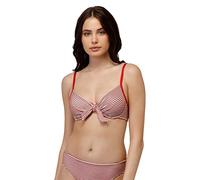Lovable Bikini Reggiseno Ferretto con Fiocco Refined Jaquard Donna, Rosso (Righe Rosse), 34 / 3D