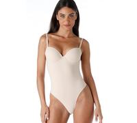 Lovable Body Modellante con Ferretto e Coppe Imbottite in Microfibra Tecnica | Retro Perizoma Invisibile | Shapewear Smooth Shaping Donna, Nudo Chiaro, M