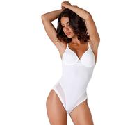 Lovable Body Modellante in Microfibra e Tulle | con Ferretto e Coppe Non Imbottite | Controllo Leggero Shapewear | Millenium Equilibre Donna, Bianco, 38 / 5C