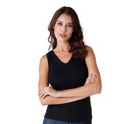 Lovable Canotta con Spalla Larga Light Rib Donna, Nero, L