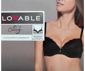 Lovable Celebrity L04HX Reggiseno pizzo push up balconcino imbottitura nero