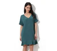 Lovable Copricostume in Viscosa | Caftano con Scollo Profondo e Maniche Corte | Abito da Spiaggia | Beachwear Donna, Verde Mediterraneo 4 - L
