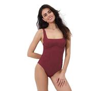 Lovable Costume Intero con Ferretto | Scollo Squadrato, Tessuto Jacquard Strutturato e Alta Copertura con Schiena Dritta | Sostegno e Modellazione | Embellished Jacquard Donna, Rosso Tibetano 36C - 4C