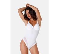 LOVABLE Body Modellante e Contenitivo Ferretto, Microfibra e Tulle, Coppe Preformate e non Imbottite, Shapewear, Millenium Equilibre Donna, Bianco, 38 / 5C