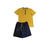 LOVABLE LVB Pigiama Uomo Serafino Corto Cotone (XL, Giallo)