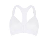 LOVABLE Reggiseno Sportivo Alto Impatto, Allacciatura Frontale, Microfibra Tecnica e Cotone Interno, T-Back, Sostegno, Active Comfort Donna, Bianco, 32 / 2C