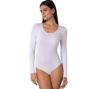 Lovable Maglia Manica Lunga Body in Micromodal Elasticizzato | Scollo Tondo Ampio | Materiale Morbido e Traspirante | Maglieria Donna, Bianco, L
