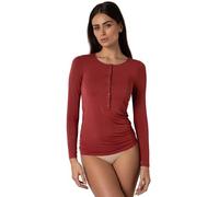 Lovable Maglia Manica Lunga Collo Tondo Serafino con Bottoncini in Micromodal Elasticizzato - Morbido e Traspirante - Maglieria Donna