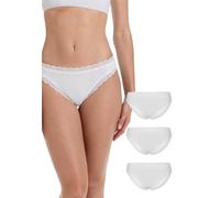 Lovable Mutande da Donna | Slip in Microfibra e Pizzo | Pacco da 3 Mutandine Morbide e Confortevoli | Intimo Femminile Lacy Micro Donna x3, Bianco, XL