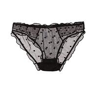 Lovable Mutande Mestruali Mutandine da Donna Mutandine di Pizzo a Mutandine a Rete Streamer Slip a Vita Bassa Traspiranti Slip Assorbenti Mutande Antisfregamento Donna (Black, M)