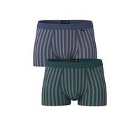 Lovable Pacco da 2 Short Boxer Maschili | Intimo in Cotone Elasticizzato | Comfort e Traspirabilità Uomo, Avio Scuro Rigato + Verde 5 - L
