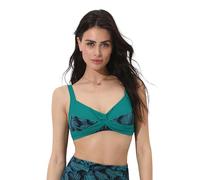 Lovable Parte Alta del Costume Modellante | Reggiseno con Coppe Soft, Arricciatura Regolabile e Struttura Sottoseno Elasticizzata | Comfort e Sostegno, Smeraldo e Blu 34C - 3C