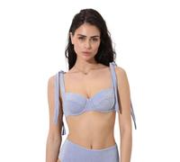 Lovable Parte Alta del Costume | Reggiseno Balconcino con Ferretto con Coppe Taglio a 2 | Sparkly Micro Donna, Azzurro Polvere Lillato 34B - 3B