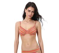 Lovable Parte Alta del Costume | Reggiseno Bikini con Ferretto in Microfibra Lurex | Coppe Arricciate, Spalline Regolabili, Interno Foderato, Zigzag Multicolore 36D - 4D