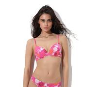 Lovable Parte Alta del Costume | Reggiseno Bikini Push Up con Ferretto in Microfibra Riciclata RCS | Spalline Regolabili, Resistente a Cloro e UV | Moda Mare Donna, Fucsia Stampa Conchiglie 34C - 3C
