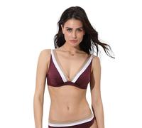 Lovable Parte Alta del Costume | Reggiseno con Ferretto e Apice Alto | Massimo Supporto Fino alla Coppa F| Shiny Colour Block Donna, Vinaccia Bianco e Bronzo 34D - 3D