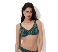 Lovable Parte Alta del Costume | Reggiseno con Ferretto e Coppe con Apice Alto in Microfibra | Modellazione e Sostegno del Seno | Contemporary Printed Micro Donna, Stampa Foresta Tropicale 34D - 3D