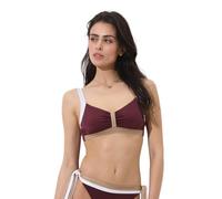 Lovable Parte Alta del Costume | Reggiseno Senza Ferretto | Coppe Leggermente Imbottite Estraibili | Shiny Colour Block Donna, Vinaccia Bianco e Bronzo 36D - 4D