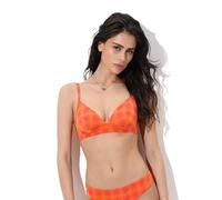 Lovable Parte Alta del Costume | Reggiseno Senza Ferretto Coppe Triangolo in Microfibra | Essential Micro Donna, Arancione Stampa Sole 38D - 5D