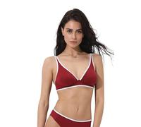 Lovable Parte Alta del Costume | Reggiseno Senza Ferretto e Coppe con Apice Alto in Microfibra | Modellazione e Sostegno del Seno | Timeless Donna, Rosso Tibetano 2 - S