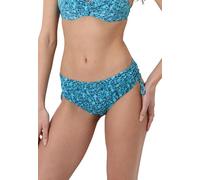 Lovable Parte Bassa del Costume | Slip a Vita Alta con Coulisse | Foderato e Finiture Invisibili | Shiny Micro Donna, Azzurro Stampa Floreale 3 - M