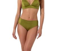 Lovable Parte Bassa del Costume | Slip a Vita Alta con Coulisse | Microfibra Lucida | Braid Shiny Micro Donna, Verde Cardamomo 3 - M