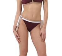 Lovable Parte Bassa del Costume | Slip Brasiliano con Fiocchi in Microfibra Lucida | Shiny Colour Block Donna, Vinaccia Bianco e Bronzo 2 - S