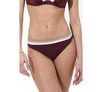 Lovable Parte Bassa del Costume | Slip Midi in Microfibra Lucida | Interamente Foderato e Aderenza Perfetta | Shiny Colour Block Donna, Vinaccia Bianco e Bronzo 5 - XL