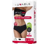 LOVABLE Slip Culotte da Ciclo Mestruale Flusso Abbondante Period Panties Donna, Nero+Logo, S