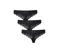 Lovable Perizoma in Pizzo Elasticizzato - Comfort e Seduzione - Confezione 3 Pezzi So Lacy Panties Donna, Nero 3 - M