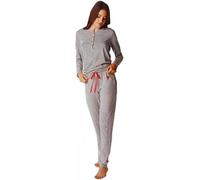 LOVABLE Pigiama in cotone sottile, grigio taglia L, Strisce grigie, XXL