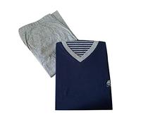 Lovable Pigiama Uomo Lungo in Cotone Scollo a V Blu Navy - L0B7G (L)