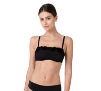 Lovable Reggiseno Bandeau con Ferretto | Top a Fascia in Pizzo e Tulle | Intimo Femminile e Sensuale | Velvet Embroidery Donna, Nero 38D - 5D