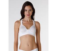 LOVABLE Reggiseno Sportivo Alto Impatto, Allacciatura Frontale, Microfibra Tecnica e Cotone Interno, T-Back, Sostegno, Active Comfort Donna, Bianco, 38 / 5B