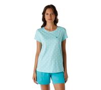 Lovable Set di Pigiama Corto con Casacca Girocollo e Pantaloncino con Coulisse Donna, Verde Acqua Cuori 5 - XL